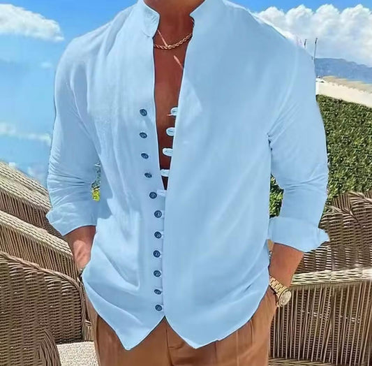 Moroccan Linen button down Unisex shirt