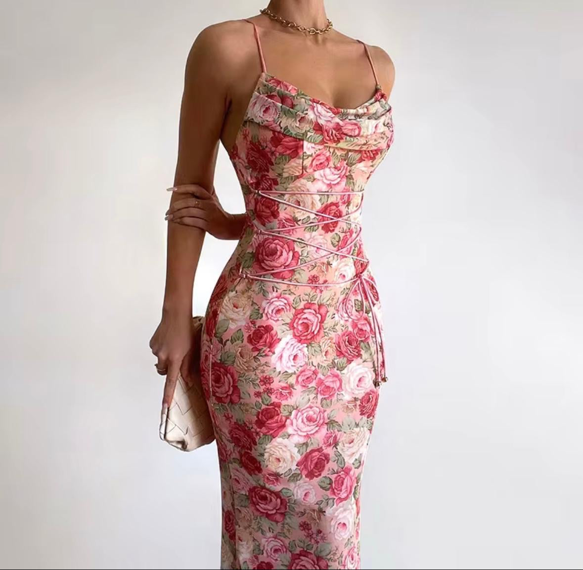 Long resort flower dress