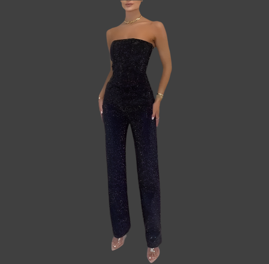 Rhinestone jeans pants