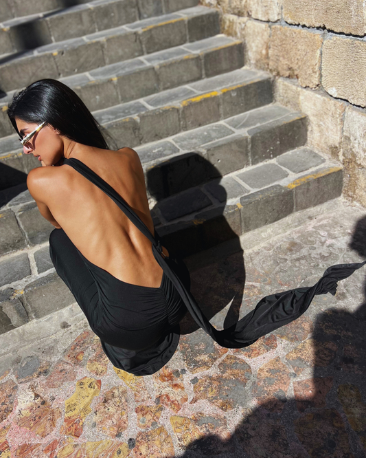 Sexy back dress Long