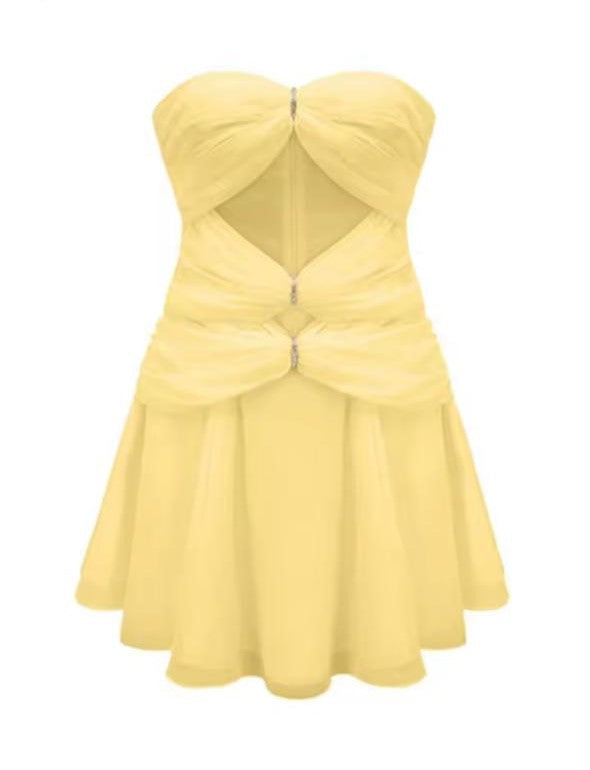 Eugenia Sleeveless Diamond Hollow Out Mini Dress