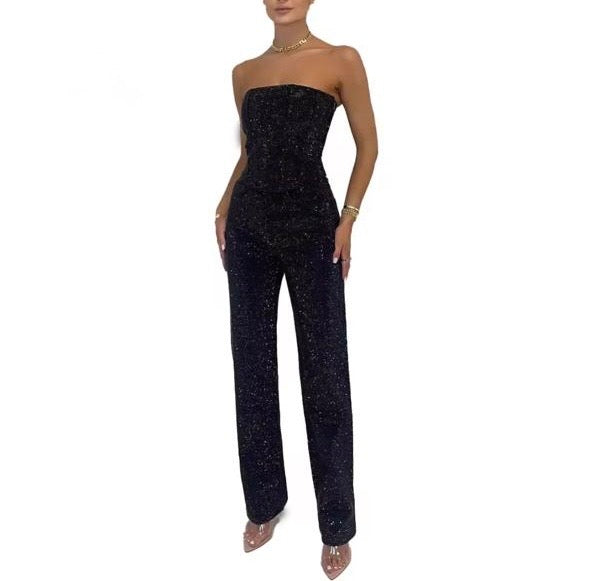 Rhinestone jeans pants