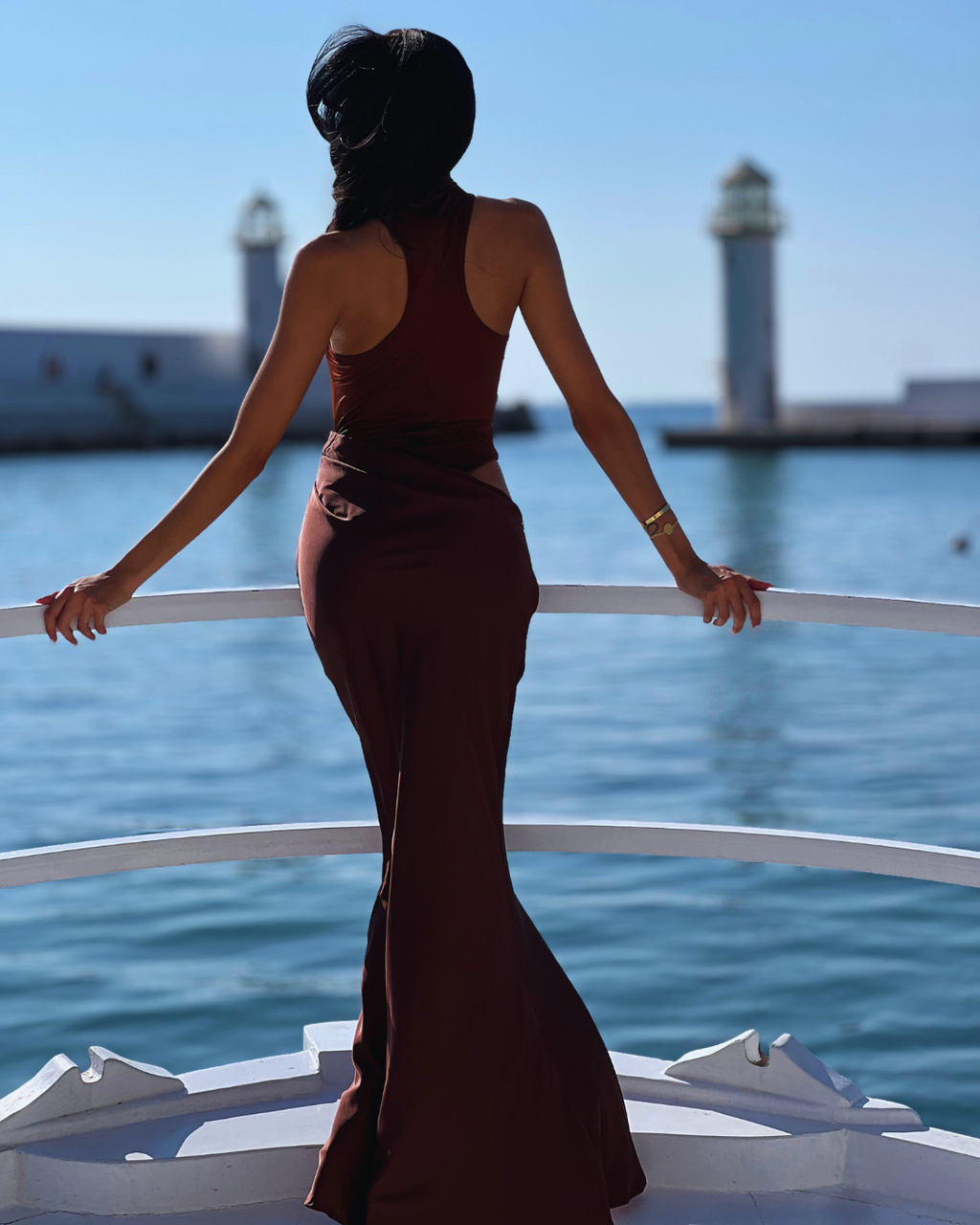 NYC sexy classy long satin dress elite collection