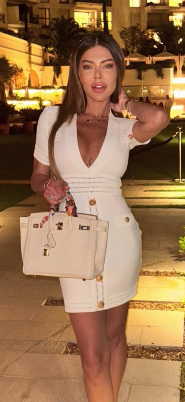 Sagoni V-Neck Gold Button Short Sleeves Mini Dress