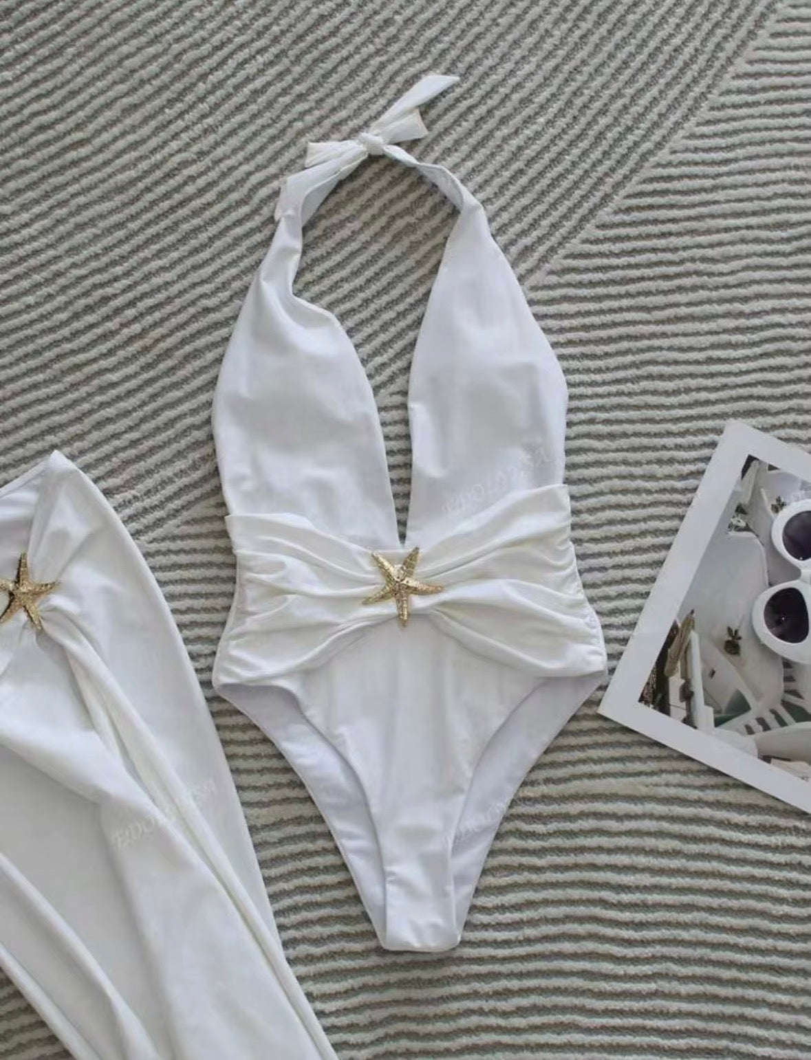 Starfish one piece elegant sunset swimsuit.