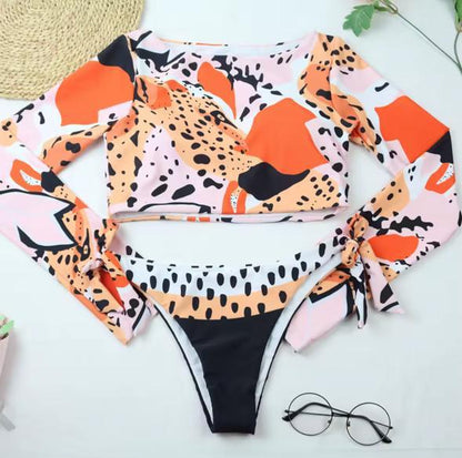 Sunset bikini crop top set