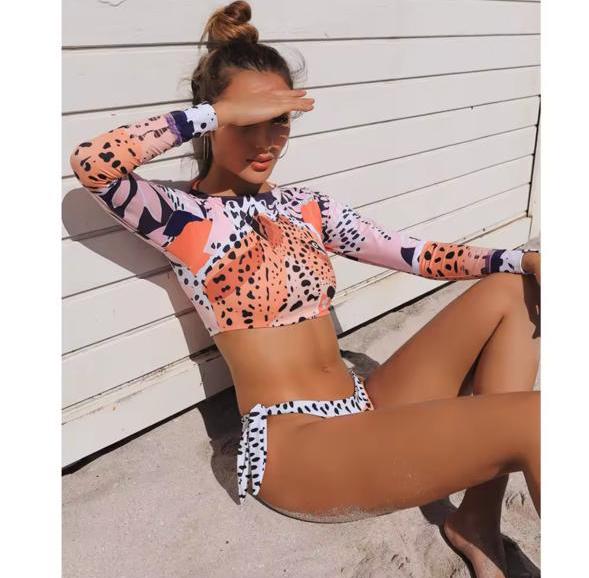 Sunset bikini crop top set