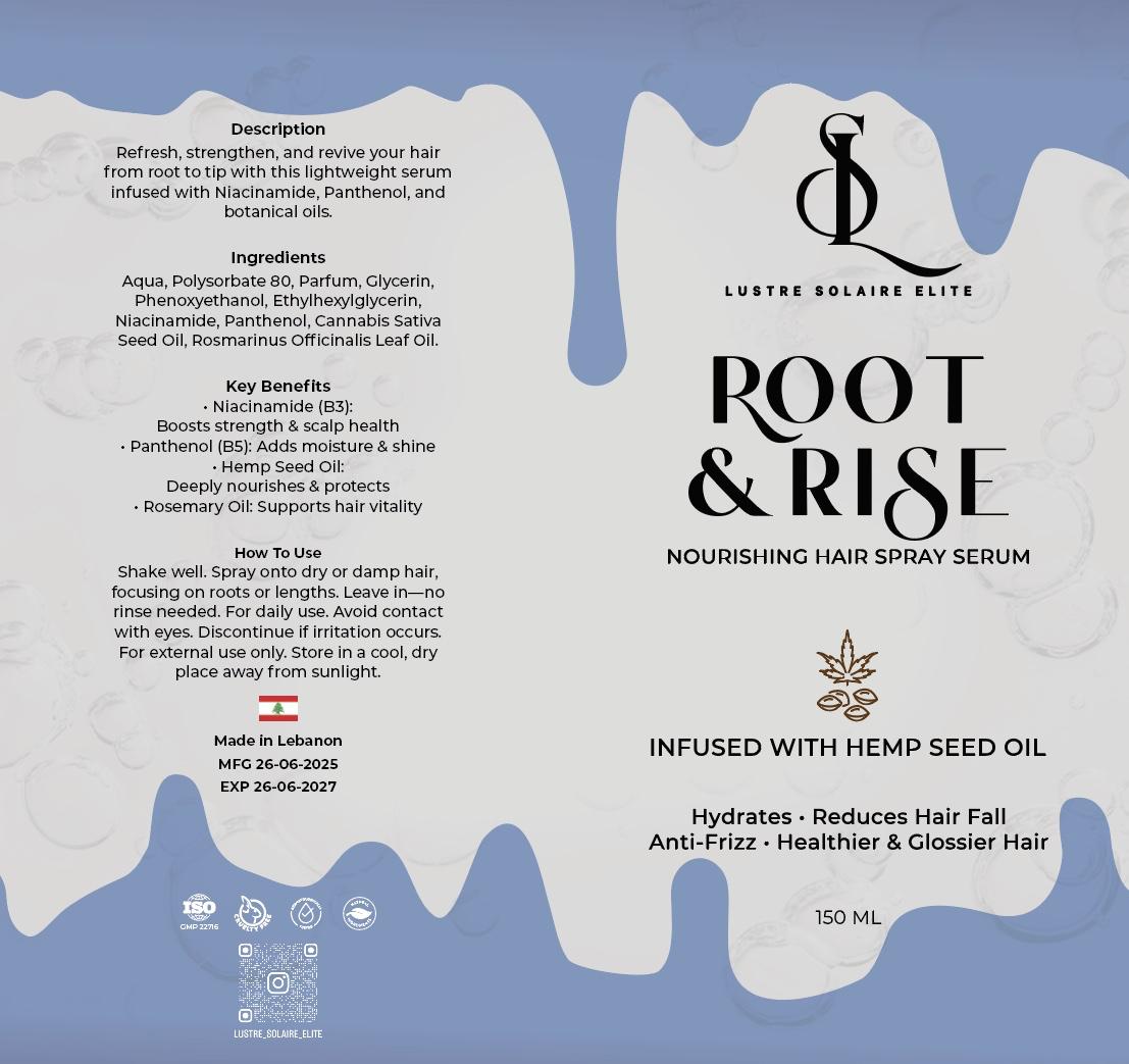 Hair spritz (ISO certified) light musk-scented this Hemp Seed Oil fatty-acid richness helps smooth strands without weighing the hair down, a blend to help rise&thicken your roots while maintaining its shine