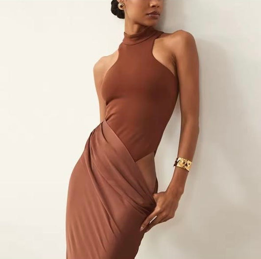 NYC sexy classy long satin dress elite collection