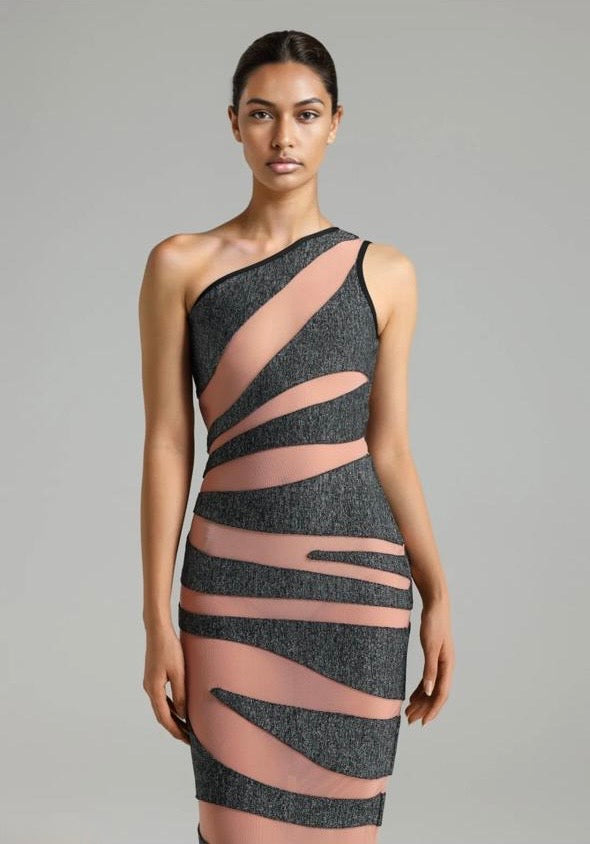 Sriene One Shoulder Patchwork Maxi Dress