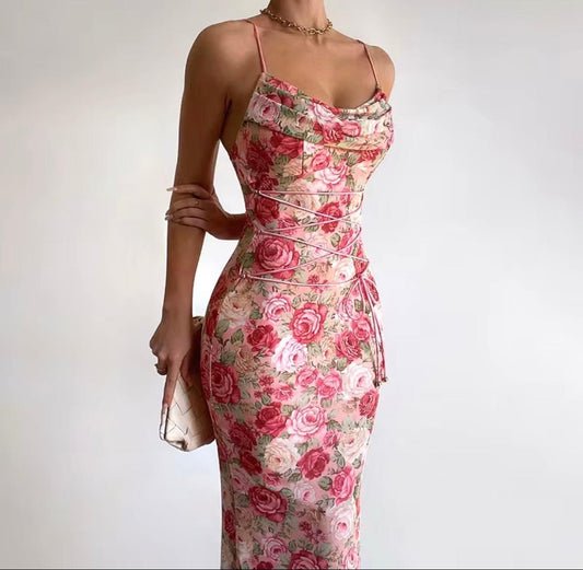 Midi resort rose dress